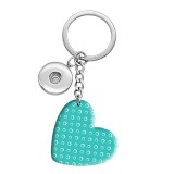 10 styles love Blue Bohemia pattern resin Painted Heart Key chain fit 20MM Snaps button jewelry wholesale