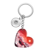 10 styles love Sunset Landscape Pattern resin Painted Heart Key chain fit 20MM Snaps button jewelry wholesale
