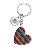 10 styles love Color  Pattern resin Painted Heart Key chain fit 20MM Snaps button jewelry wholesale