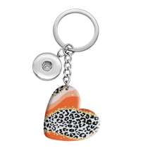 10 styles love Color  Pattern resin Painted Heart Key chain fit 20MM Snaps button jewelry wholesale