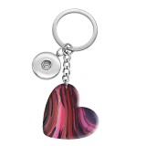 10 styles love art pattern resin Painted Heart Key chain fit 20MM Snaps button jewelry wholesale