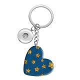 10 styles love Five-pointed Star Pattern resin Painted Heart Key chain fit 20MM Snaps button jewelry wholesale