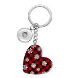 10 styles love Halloween snowflake resin Painted Heart Key chain fit 20MM Snaps button jewelry wholesale