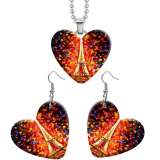 10 styles love tree of life Butterfly resin Stainless Steel Heart Painted  Earrings 60CMM Necklace Pendant Set