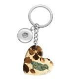 10 styles love bird pattern resin Painted Heart Key chain fit 20MM Snaps button jewelry wholesale