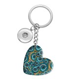 10 styles love Pretty pattern  resin Painted Heart Key chain fit 20MM Snaps button jewelry wholesale