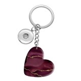 10 styles love Art Marble Pattern resin Painted Heart Key chain fit 20MM Snaps button jewelry wholesale