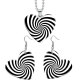 10 styles love Black and white Checkered pattern resin Stainless Steel Heart Painted  Earrings 60CMM Necklace Pendant Set