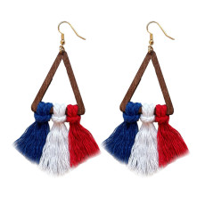 American Independence Day Woven Tassel Earrings