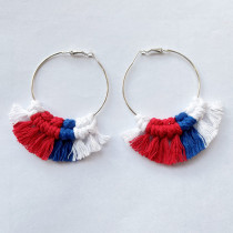 American Independence Day Woven Tassel Earrings