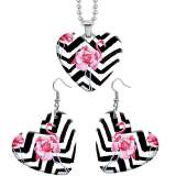 10 styles love USA Flag octopus dairy cattle  resin Stainless Steel Heart Painted  Earrings 60CMM Necklace Pendant Set
