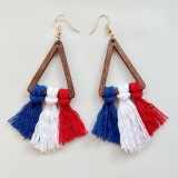 American Independence Day Woven Tassel Earrings