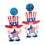 American Independence Day Wooden Earrings Spirit Goddess of Liberty Festival Atmosphere Ornament