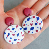 Soft clay love color matching American Independence Day earrings