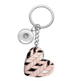 10 styles love Geometric pattern resin Painted Heart Key chain fit 20MM Snaps button jewelry wholesale