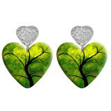 20 styles Love tree of life pattern Acrylic Double sided Printed stainless steel Heart earings