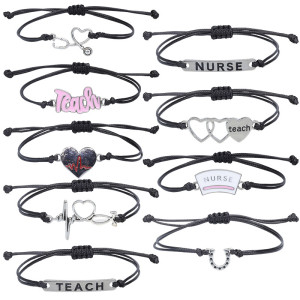 Nurse electrocardiograph knitting bracelet stethoscope Teacher's Day greetings and blessings gift