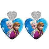 20 styles Love Halloween princess pattern Acrylic Double sided Printed stainless steel Heart earings