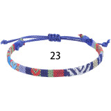 Nepalese Cotton Hemp Knitted Fabric Rainbow Ankle Versatile Color Adjustable Bracelet