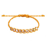 Handwoven waterproof wax thread bracelet Bohemian crystal bracelet