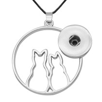 Cat LOVE metal Necklace rose gold silver fit 20MM Snaps button Jewelry Wholesale