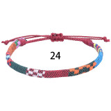 Nepalese Cotton Hemp Knitted Fabric Rainbow Ankle Versatile Color Adjustable Bracelet