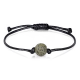 Colored volcanic stone hand woven wax thread bracelet Adjustable bracelet
