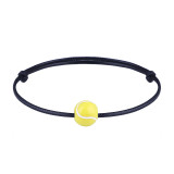 Ball Bracelet Handwoven Wax Thread Baseball Football Basketball Volleyball Adjustable Bracelet