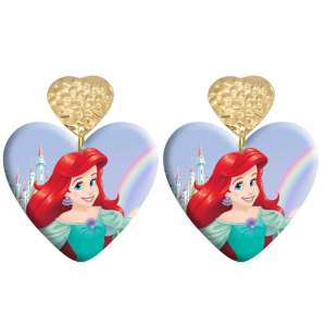 20 styles Love princess pattern Acrylic Double sided Printed stainless steel Heart earings