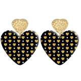 20 styles Love Leopard geometric pattern Acrylic Double sided Printed stainless steel Heart earings