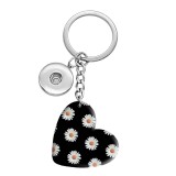 10 styles love Butterfly Flower  resin Painted Heart Key chain fit 20MM Snaps button jewelry wholesale