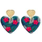 20 styles Love Flower pattern Acrylic Double sided Printed stainless steel Heart earings