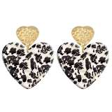 20 styles Love Leopard  pattern Acrylic Double sided Printed stainless steel Heart earings