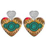 20 styles Love Cross cactus  pattern Acrylic Double sided Printed stainless steel Heart earings