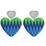 20 styles Love Pretty  pattern Acrylic Double sided Printed stainless steel Heart earings