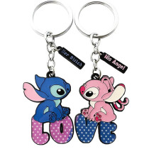 Stitch Angel Good Friend Couple Splice love Necklace Keychain
