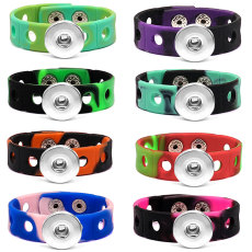 18cm kid junior style bracelet with 15mm width white silicone stretch fit 20mm snap button