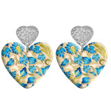 20 styles Love Flower pattern Acrylic Double sided Printed stainless steel Heart earings