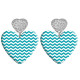 20 styles Love Blue pattern Acrylic Printed stainless steel Heart earings