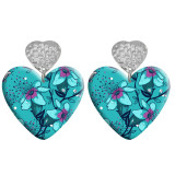 20 styles Love Flower pattern Acrylic Double sided Printed stainless steel Heart earings