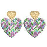 20 styles Love Pretty  pattern Acrylic Double sided Printed stainless steel Heart earings