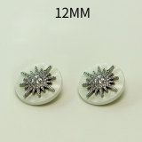 12MM Snow inlaid diamond metal imitation shellfish resin snap button charms
