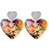 20 styles Love Flower pattern Acrylic Printed stainless steel Heart earings