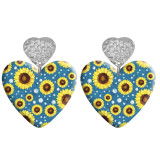 20 styles Love Flower pattern Acrylic Printed stainless steel Heart earings