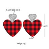 20 styles Love Pretty pattern Acrylic Double sided Printed stainless steel Heart earings
