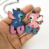 Stitch Angel Good Friend Couple Splice love Necklace Keychain