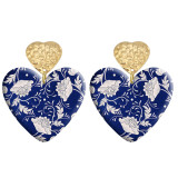 20 styles Love pattern Acrylic Double sided Printed stainless steel Heart earings