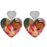 20 styles Love Flower pattern Acrylic Printed stainless steel Heart earings