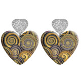 20 styles Love pattern Acrylic Double sided Printed stainless steel Heart earings