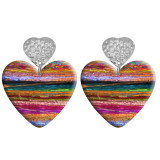 20 styles Love Flower pattern Acrylic Printed stainless steel Heart earings